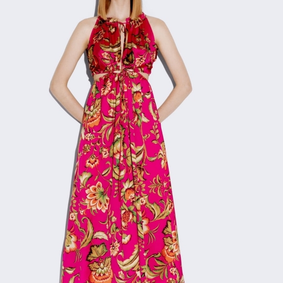 NWT Zara Cut Out Printed Jumpsuit - Picture 3 of 10